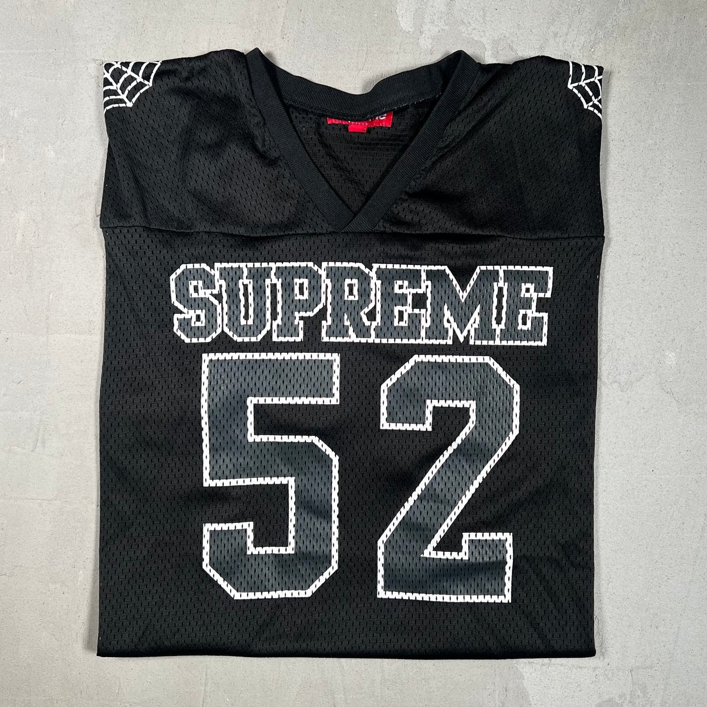 Supreme Spiderweb Black Football Jersey Size XL USED x17340