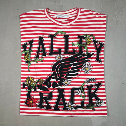 Vale Valley Dreams Striped Red Longsleeve Size XL USED x17081
