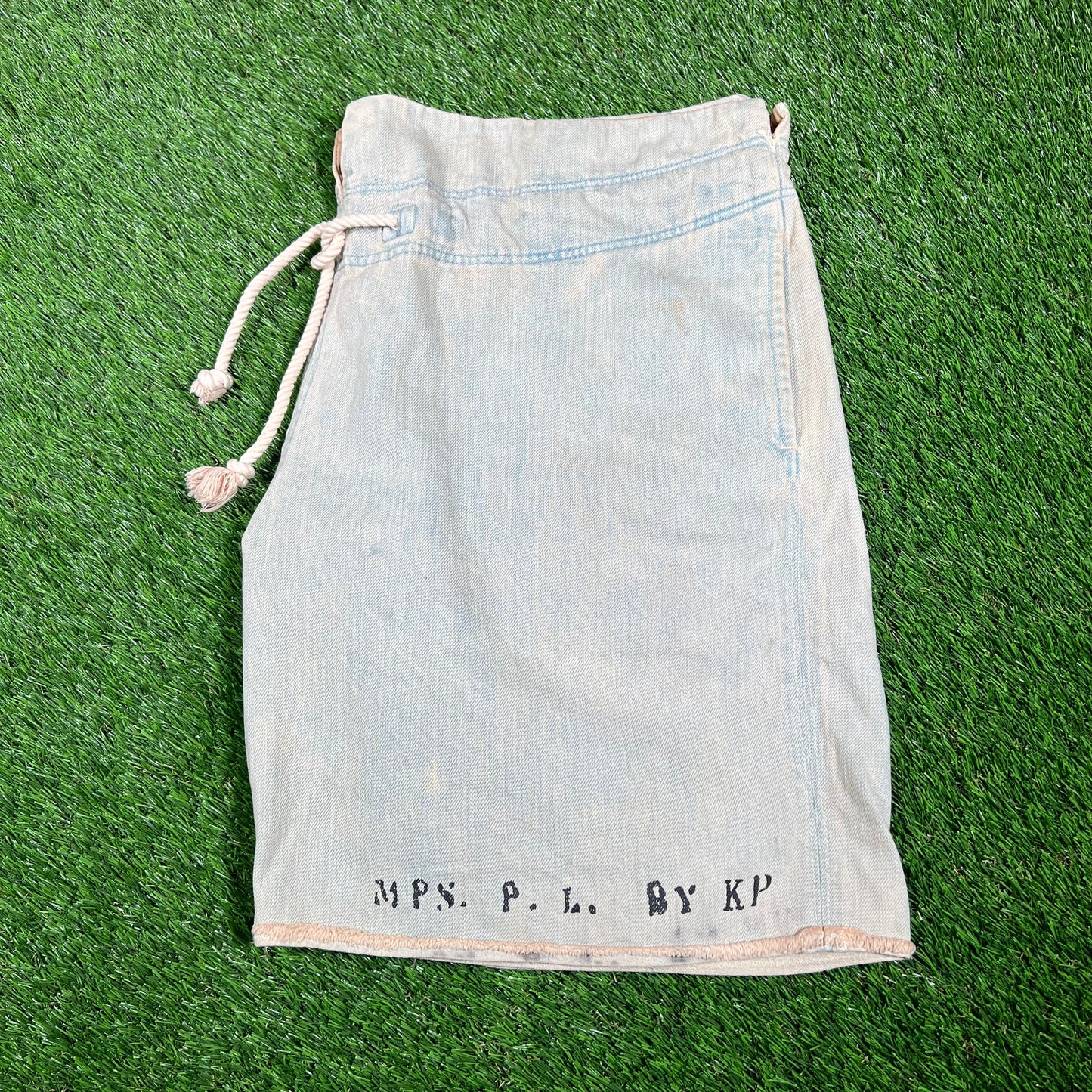 Kapital Light Washed Blue Denim MPS Shorts Size 1 (small) USED x14692