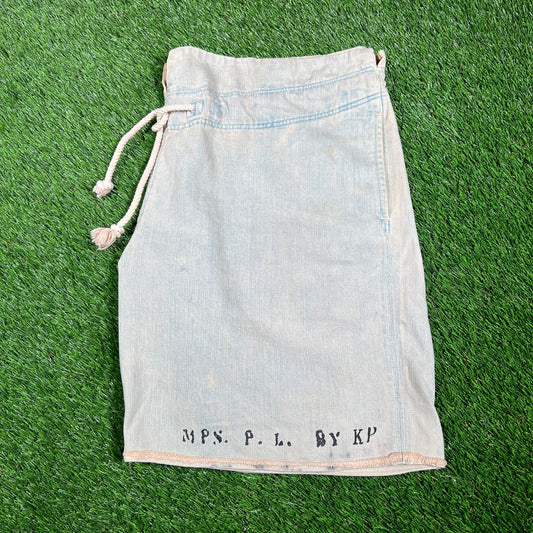 Kapital Light Washed Blue Denim MPS Shorts Size 1 (small) USED x14692