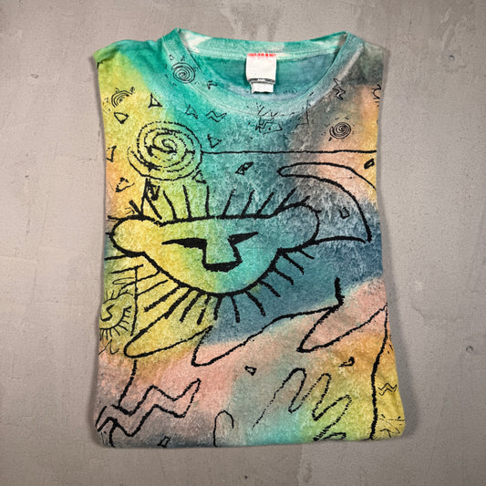 1990s Disney Lion King AOP Tie Dye Size Large USED v17267