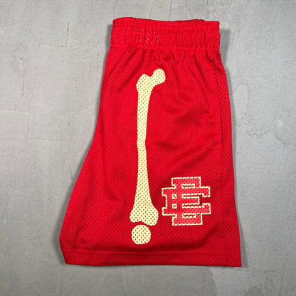 Eric Emanuel Red Leg Bone Shorts Size Medium USED x17405