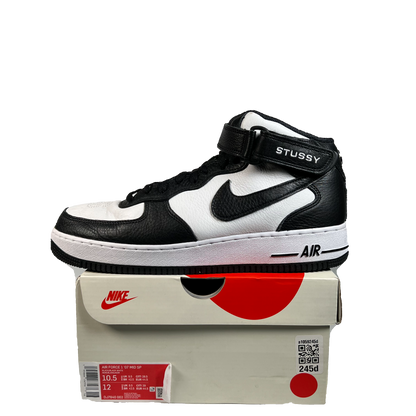 Nike Air Force 1 Mid Stussy Light Bone Black (2022) Size 10.5 USED s22287