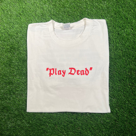 Supreme Play Dead (2022) White Tee Large USED x16786