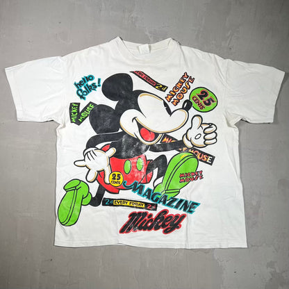 1990s Mickey "25 Cents" AOP Tee Size XXL USED v19973
