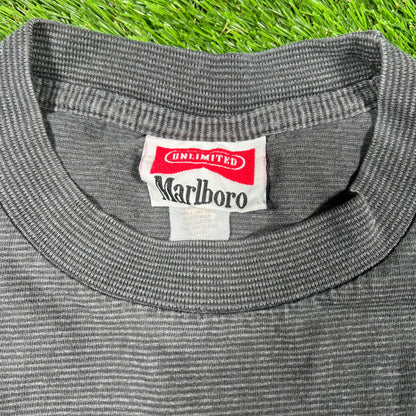 1990s Marlboro Dark Grey Pocket Tee Size Small USED v16875