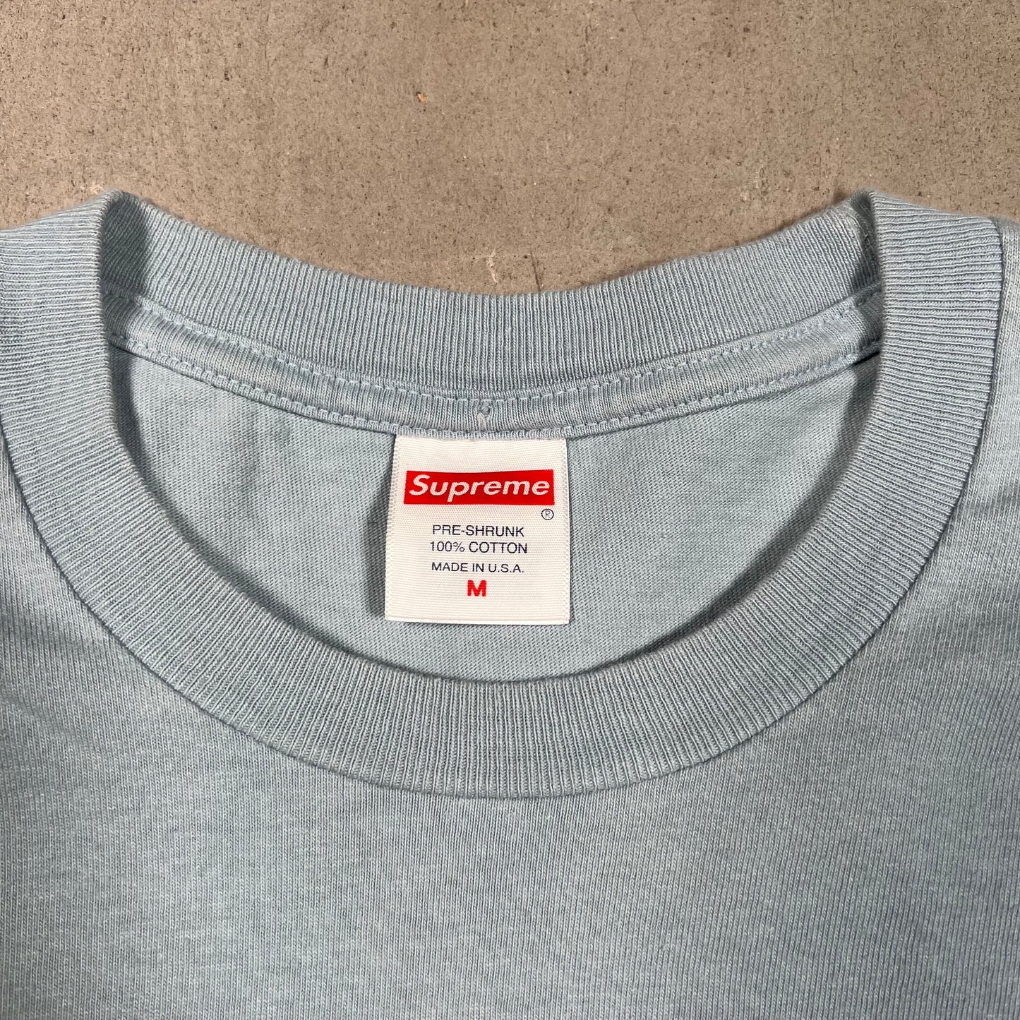 Supreme Warning Tee Dusty Blue (2022) Size Large USED x17502