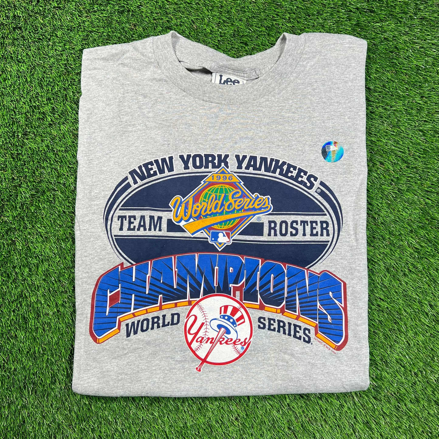 1996 Yankees World Series Team Roster Grey Tee Size XL NEW v18522
