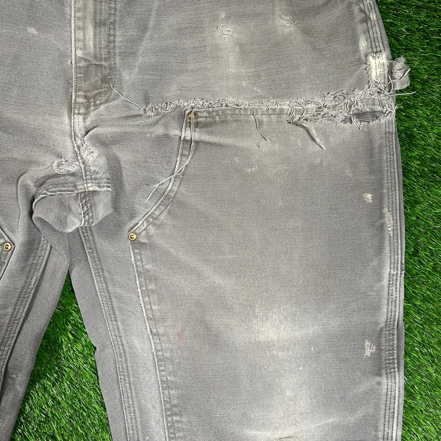 Carhartt Grey Double Knee Carpenter Pants Size 38x29 USED v18419
