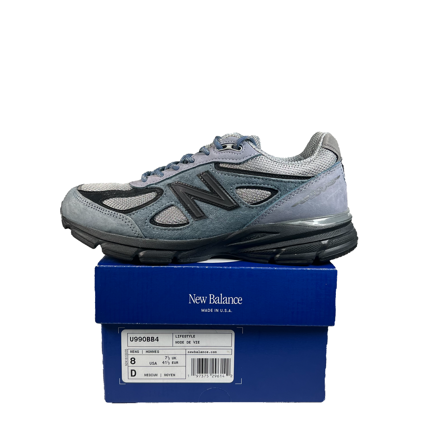 New Balance 990v4 MiUSA Teddy Santis Arctic Grey Black (2024) Size 8 USED s22034