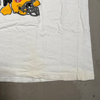 1990s San Francisco 49ers Looney Tunes Football White Tee Size XL USED v19270