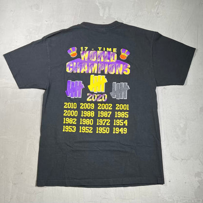 Undefeated Los Angeles Lakers 2020 Worlds Champions Black Tee Size Large USED x18491