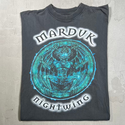 1990s Marduk Nightwing Black Metal Washed Black Tee Size XL USED v20158