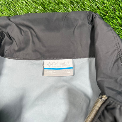Columbia Beige/Grey Full Zip Windbreaker Size XL USED v17842