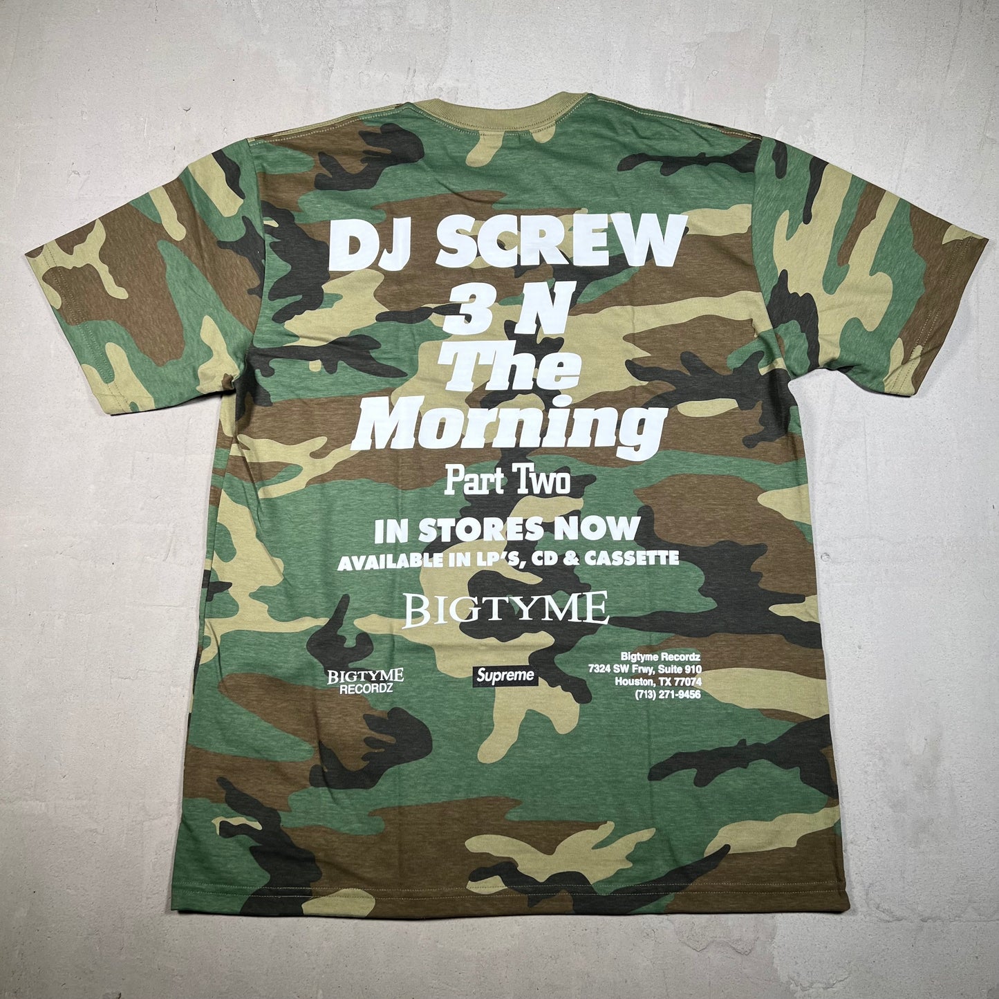 Supreme DJ Screw SUC Camo Tee Size Large NEW x17421
