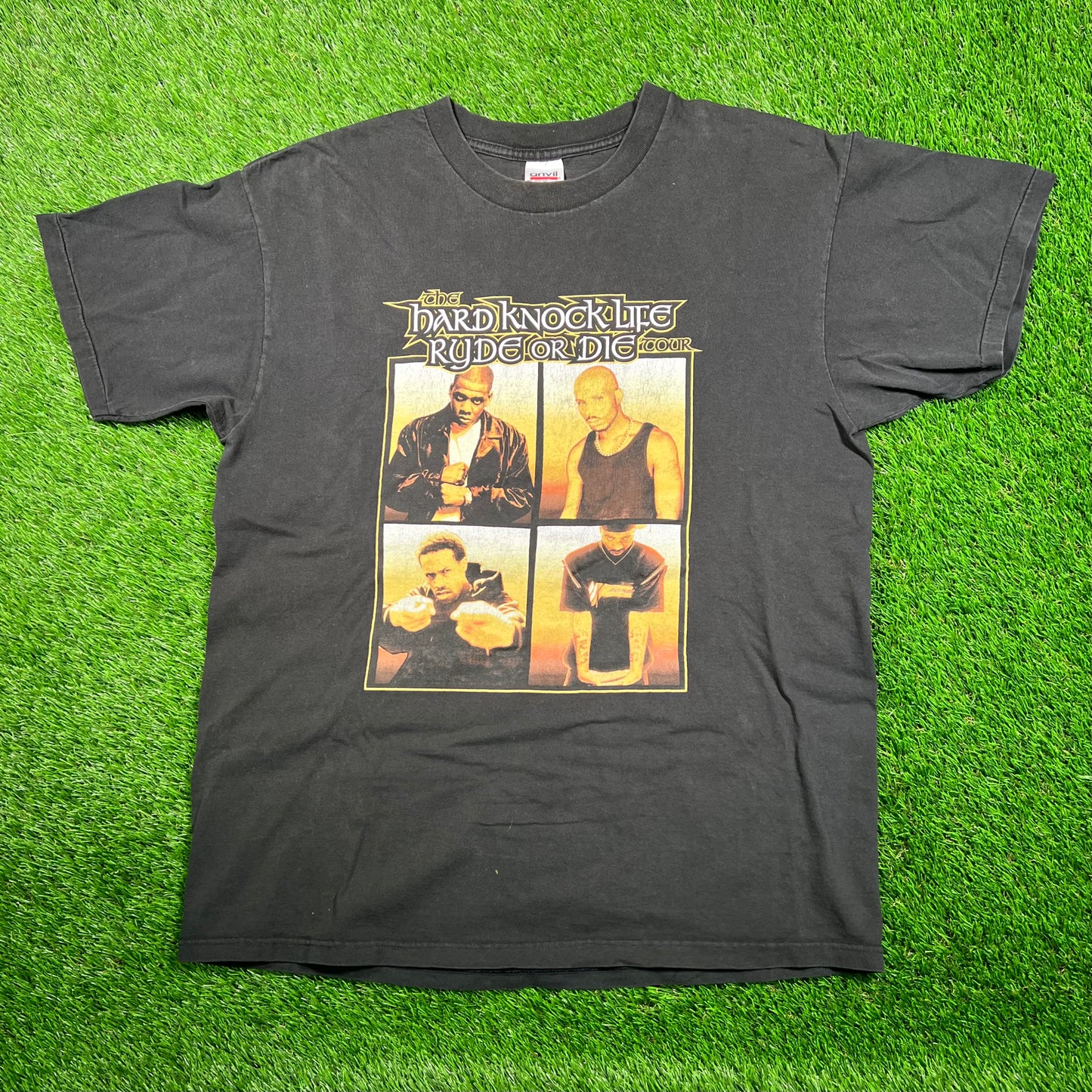 2000 Jay Z DMX Hard Knock Life Ryde or Die Tour Black Tee Size XL USED v18667