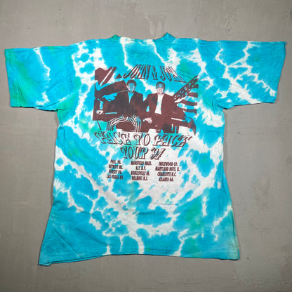 1994 Billy JoelElton John Once in A Lifetime Tour Blue Tie Dye Tee Size XL USED v19250