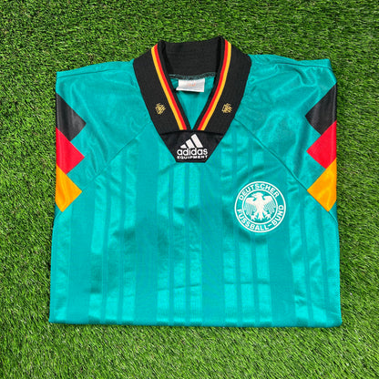 1994 Adidas Germany Away Green Football Jersey Size Medium USED v18316