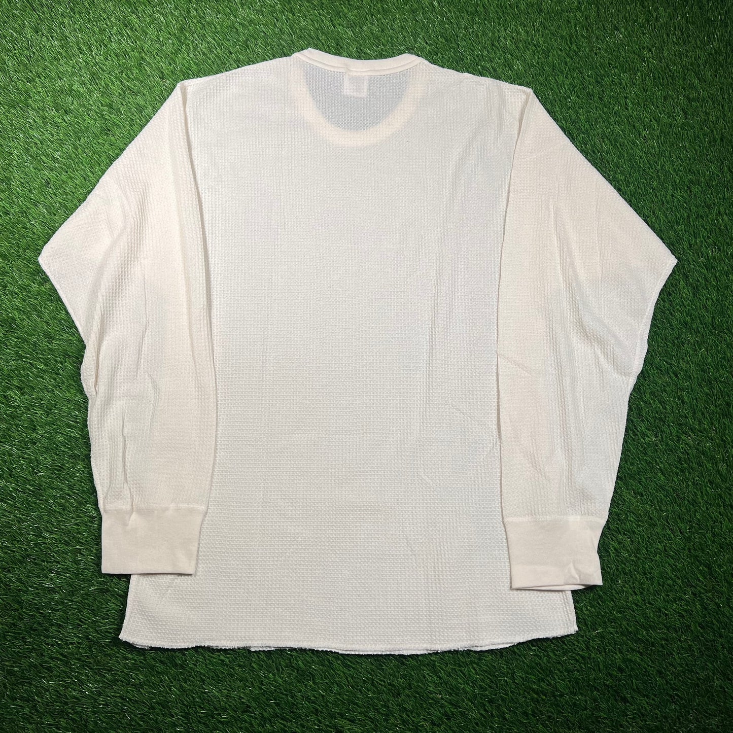 1990s Hanes White Thermal Longsleeve Size XXL USED v18706