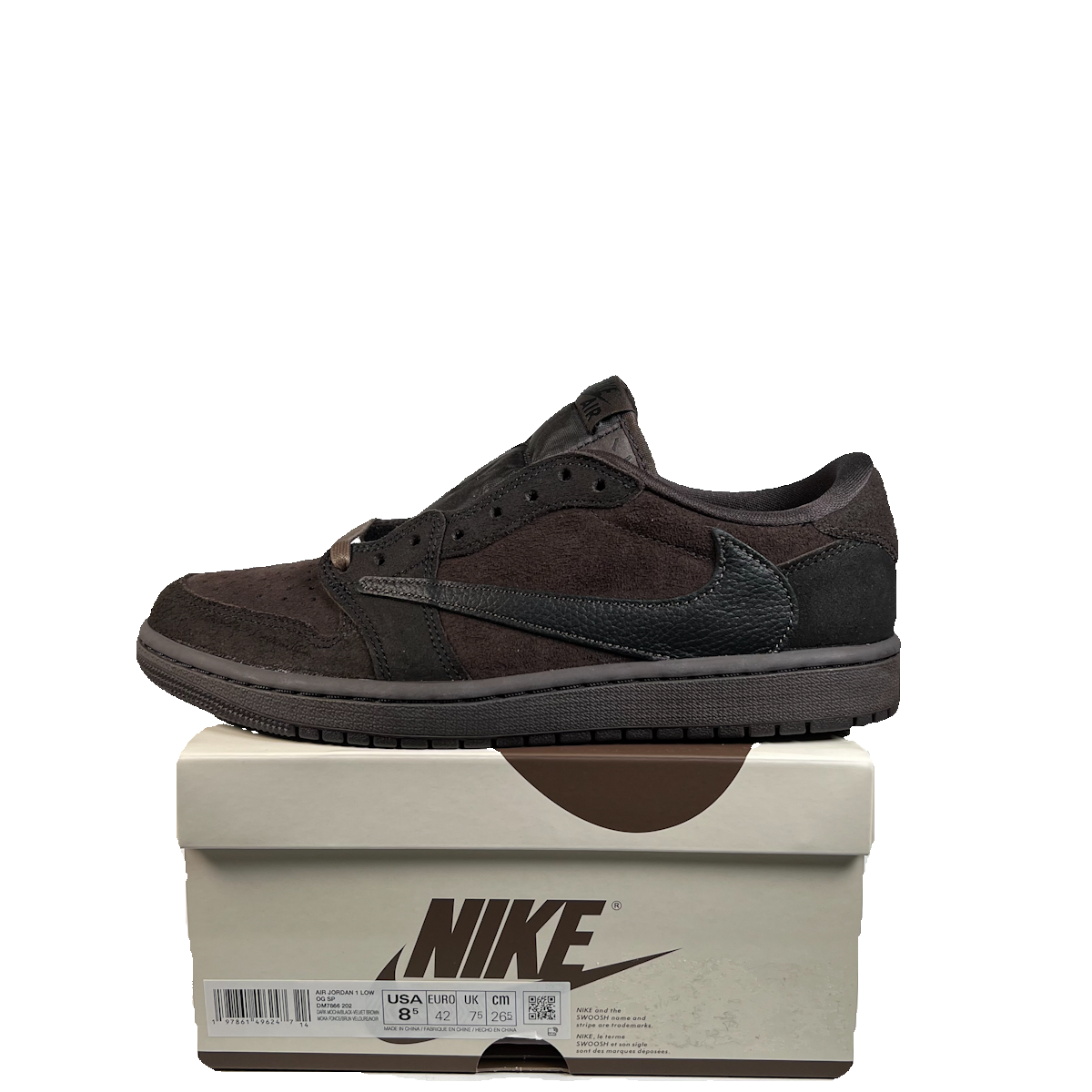 Jordan 1 Low Travis Scott Velvet Brown (2024) Size 8.5 NEW s22997