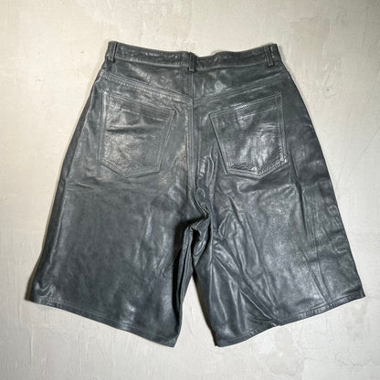 GV Gallery Raspberry Hills Dark Grey Leather Shorts Size Medium USED x17672
