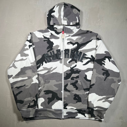 Supreme Arc Thermal Lined Zip Up Hooded Sweatshirt Snow Camo (2025) Size XL USED x17027