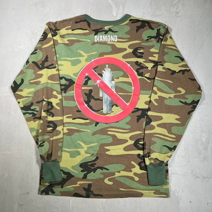 Travis Scott Diamond Supply Green Camo Longsleeve Size Large USED x18568