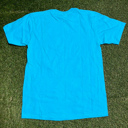 Stussy Blue Beach Crew Tee Size Medium USED x14087