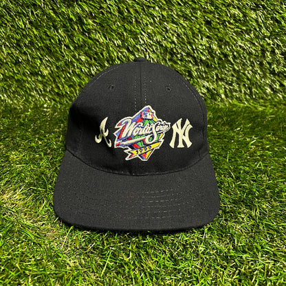 1999 Yankees vs Braves World Series Hat USED v16089