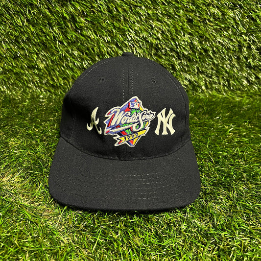 1999 Yankees vs Braves World Series Hat USED v16089