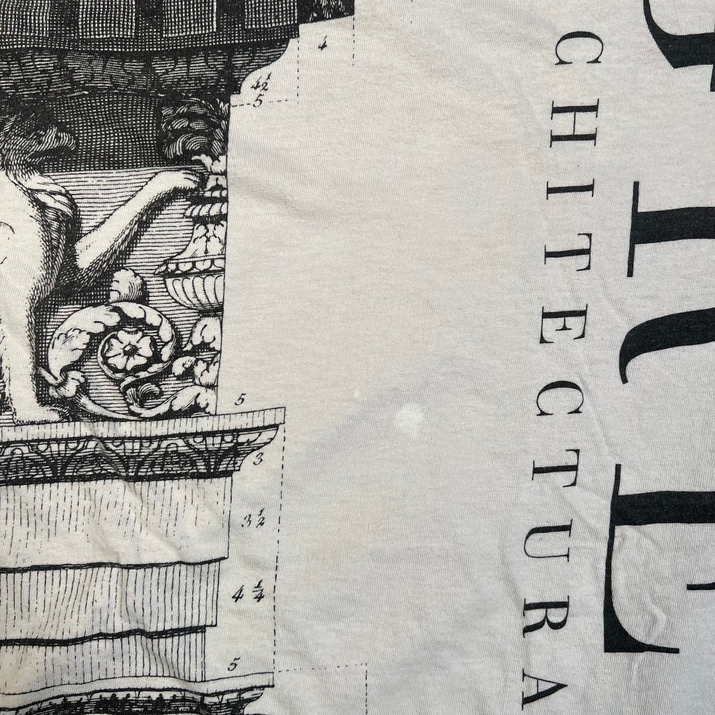 1990s Greek Architectural Styles AOP Grey Tee Size Medium USED v18817