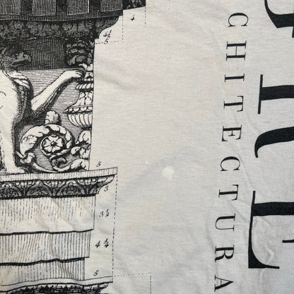 1990s Greek Architectural Styles AOP Grey Tee Size Medium USED v18817