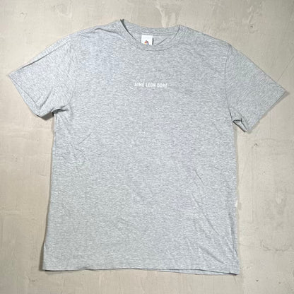 ALD Aime Leon Dore Simple White Spellout Grey Tee Size Large USED x18602