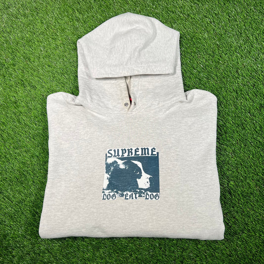 Supreme Dog Eat Dog Grey Hoodie Size Large USED x15881