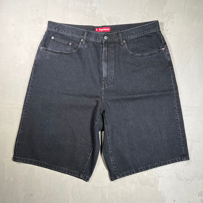 Supreme Baggy Black Denim Shorts (2024) Size 38 USED x18781