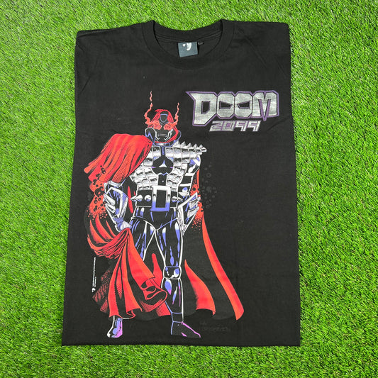 Mask and Disguise M.A.D. Marvel "Doom 2099" Black Tee Size Large USED v17079