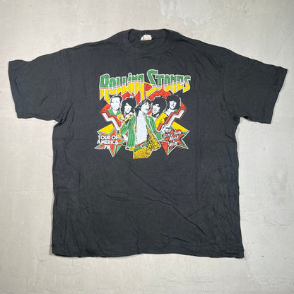 1978 Rolling Stones Tour of America Black Tee Size Large USED v17963