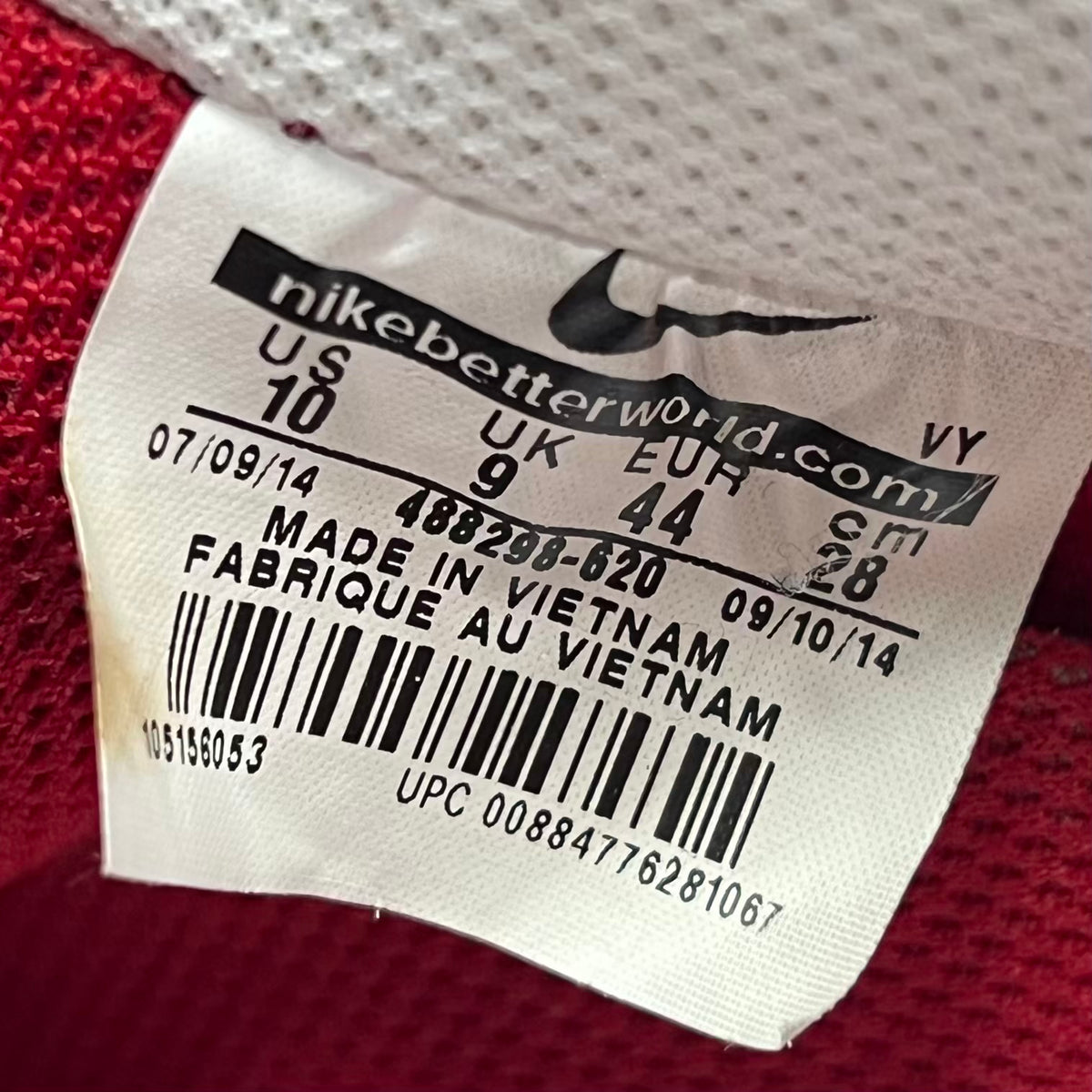 Nike Air Force 1 Low Gym Red White (2017) Size 10 USED s23772