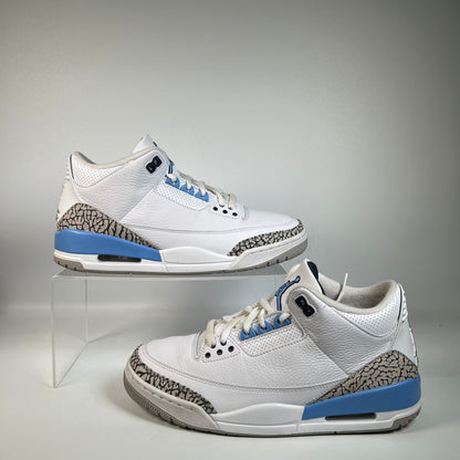 Jordan 3 UNC (2020) Size 9 USED s21991