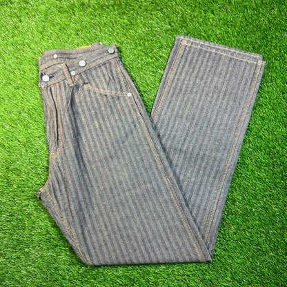 Y2K Hysteric Glamour Kinky Striped Painter Denim Jeans Size 30 USED x16838