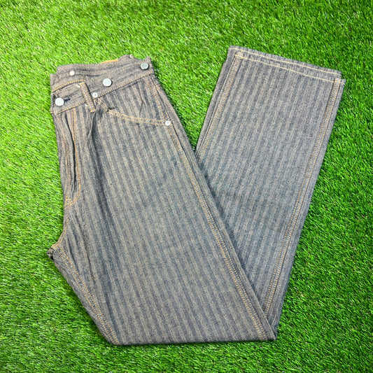 Y2K Hysteric Glamour Kinky Striped Painter Denim Jeans Size 30 USED x16838