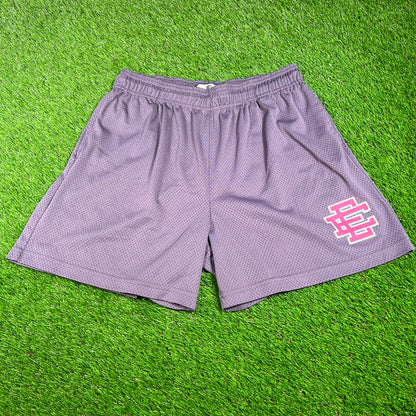 Eric Emanuel Pink Logo Purple Shorts Size XXL USED x14630