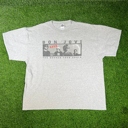 2003 Bon Jovi The Bounce Tour Grey Tee Size XL USED v16654