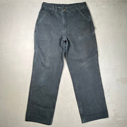 Y2K Carhartt Black Carpenter Pants Size 33x36 USED v20447