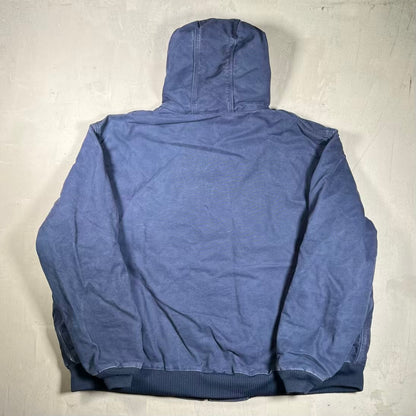 Y2K Carhartt Active ABM Workwear Washed Blue ZIp Up Jacket Size 4XL USED v20359