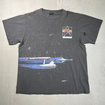 1991 Star Trek Black Anniversary Tee Size Large USED v19442