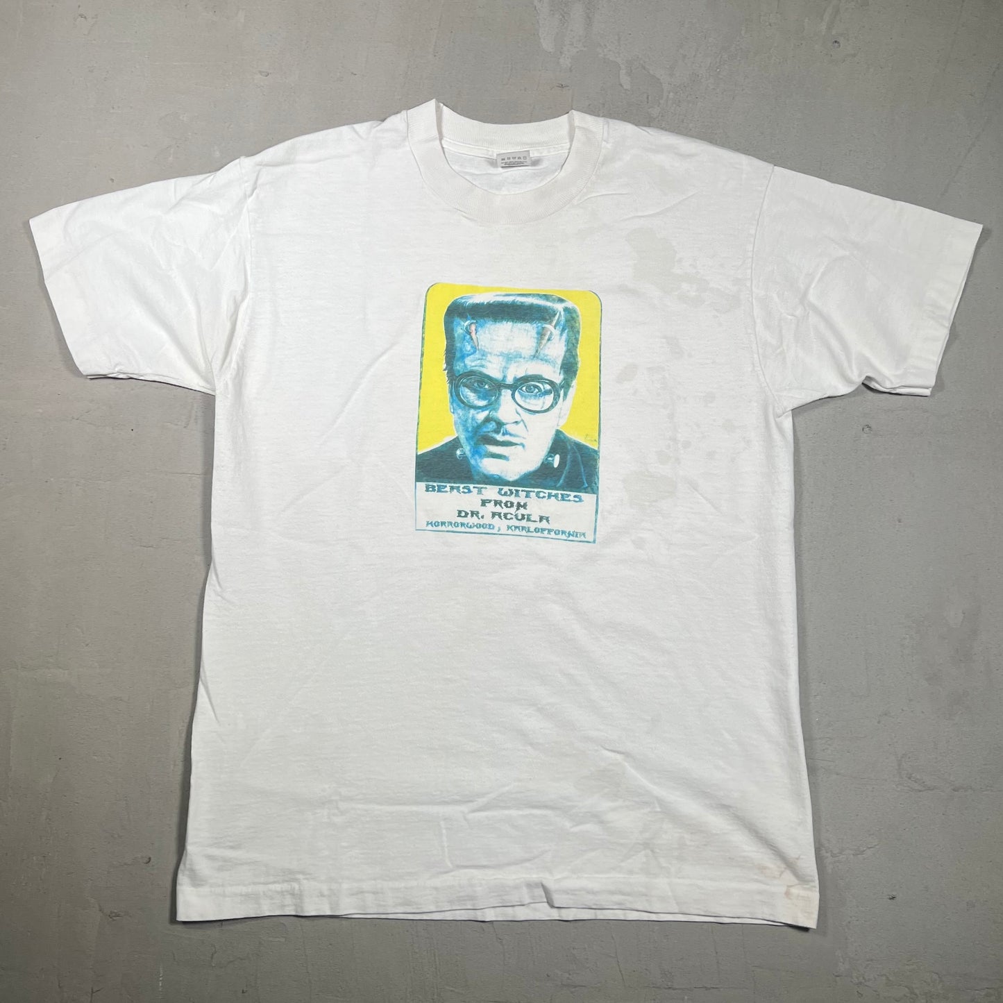 1990s Frankenstein "Beast Witches" White Tee Size Large USED v17041