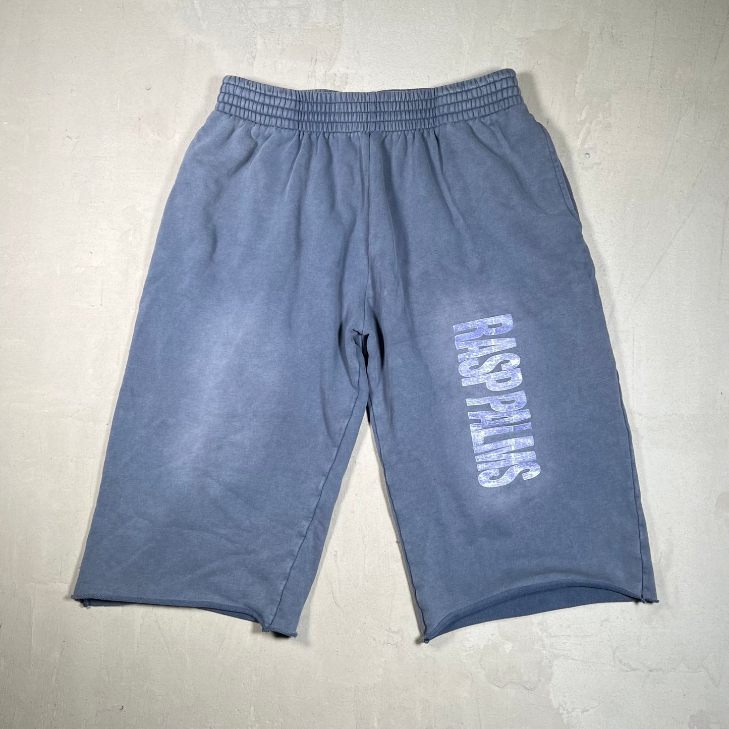 GV Gallery Raspberry Hills Palms Washed Blue Baggie Shorts Size Small USED x17535