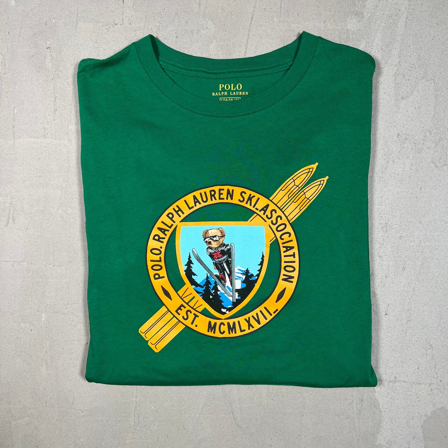 Polo Ralph Lauren Ski Association Green/Yellow Longsleeve Size XS USED v19213
