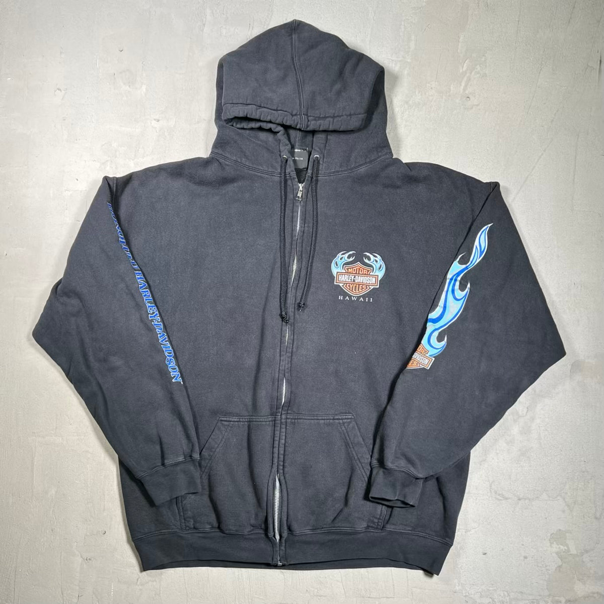 2014 Harley Davidson Honolulu Hawaii Black Zip Up Hoodie Size XL USED v20143